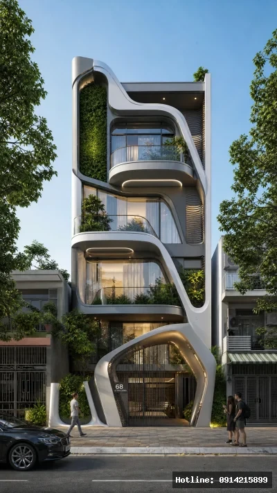 Nhà Lô Phố 3 Tầng Phong Cách Zaha Hadid Tại Hà Nội